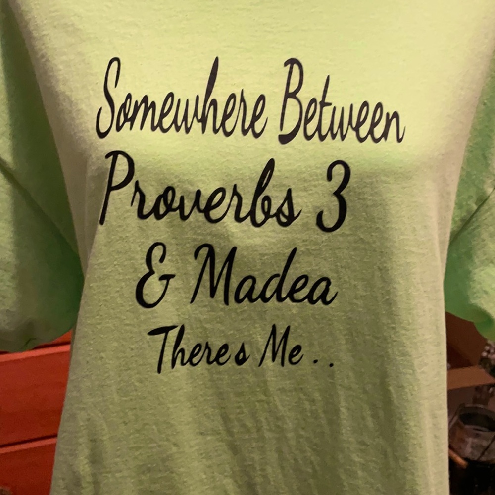 Ladies XL t-shirt with printed saying